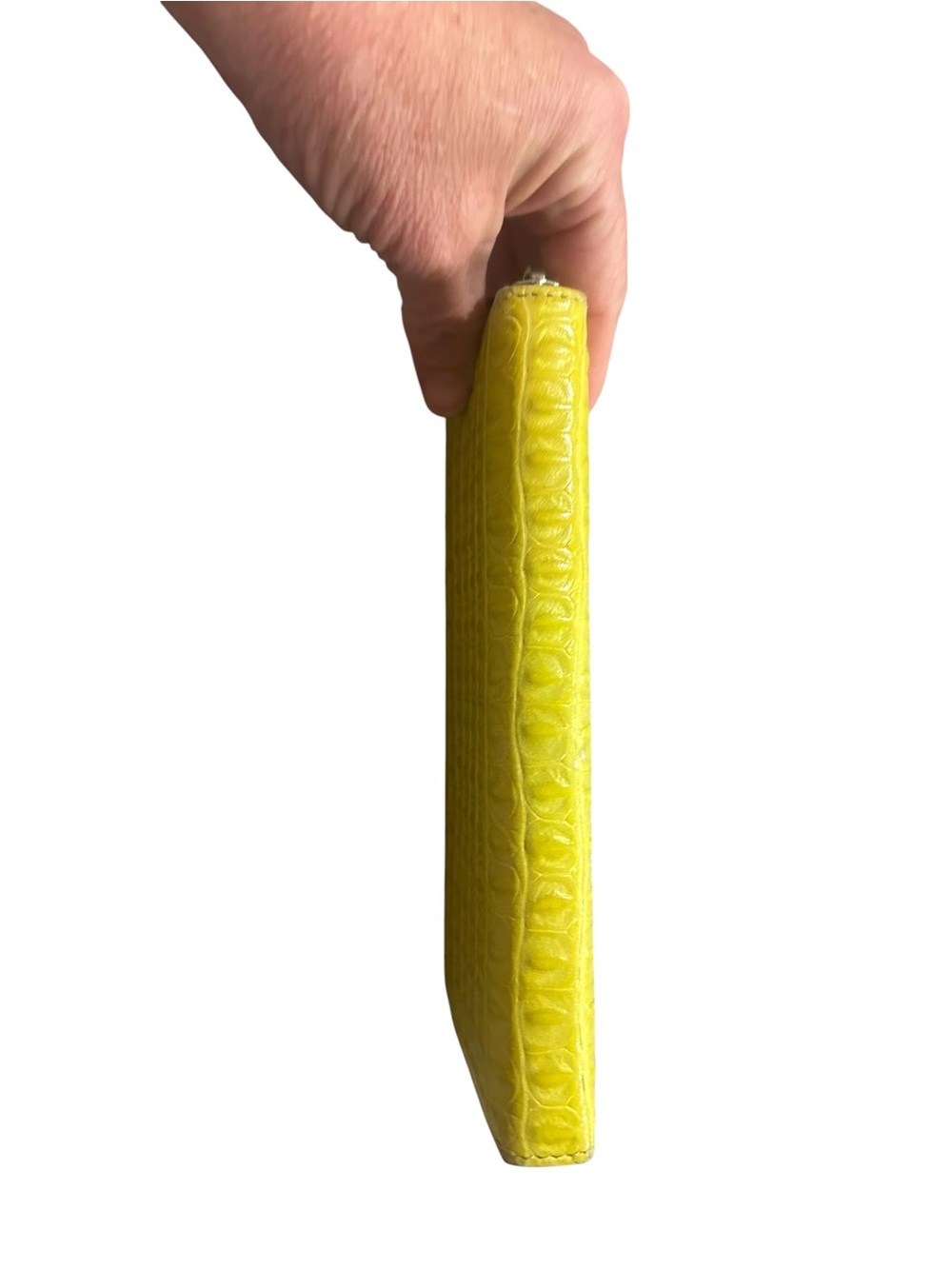 Furla Yellow Croc-Embossed Zip Wallet - Picture 3 of 5